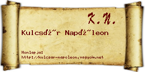 Kulcsár Napóleon névjegykártya